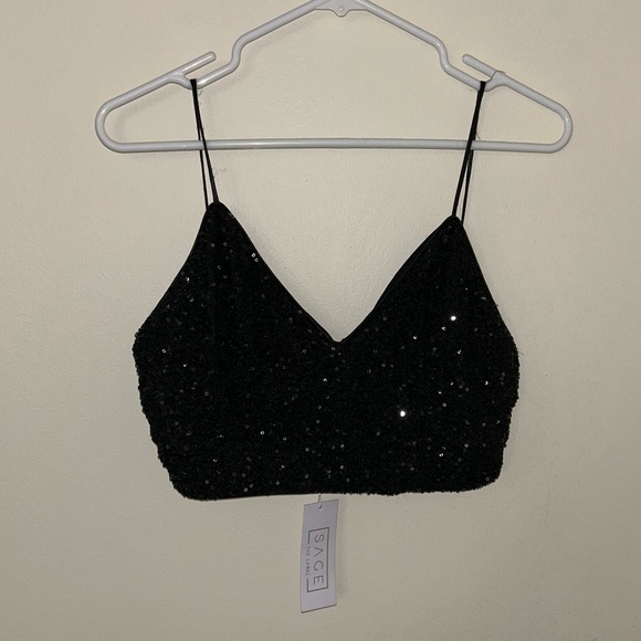 Sadie & Sage Tops - NWT Sage The Label Sequin Strappy Crop Top